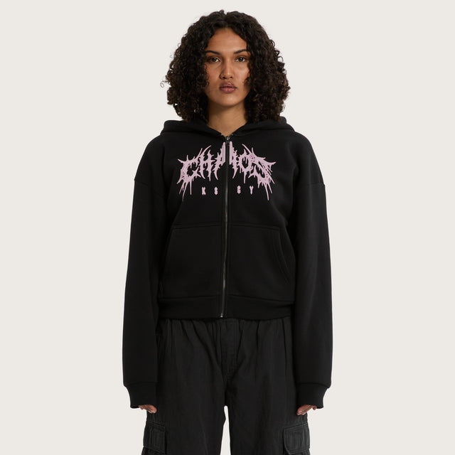Caterina Street Zip Hoodie Jet Black