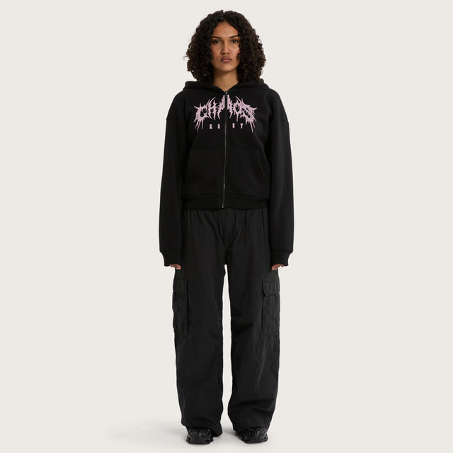 Caterina Street Zip Hoodie Jet Black