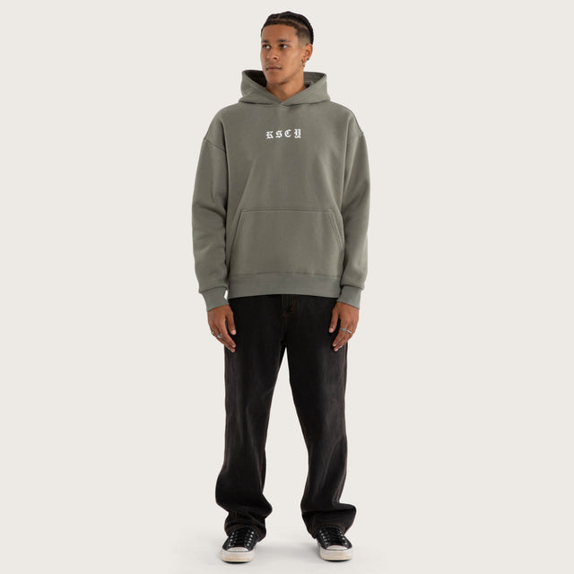 Marked Oversized Hoodie Basil