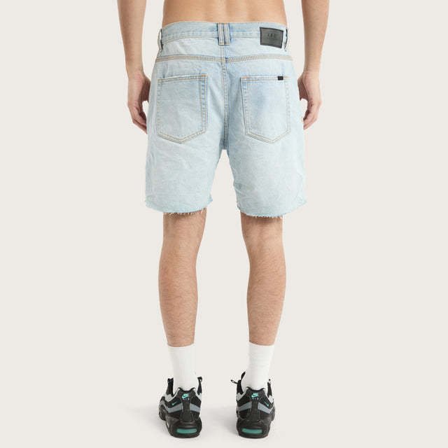 KS5 Slim Denim Shorts Sunbleached Blue