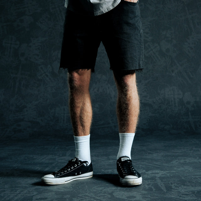 KS5 Slim Denim Shorts Vintage Black