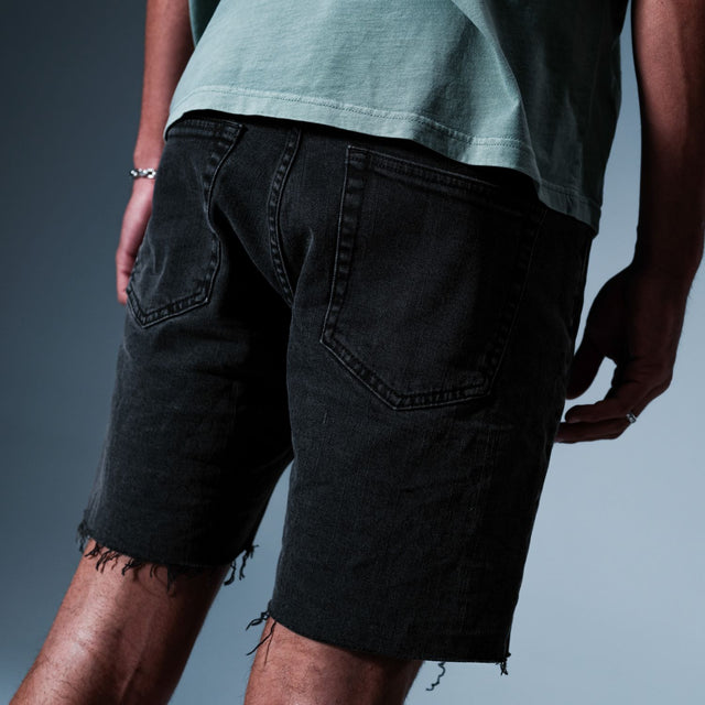 KS5 Slim Denim Shorts Vintage Black