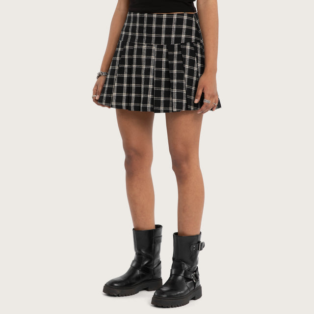 Tempest Pleated Skirt Black/White Check