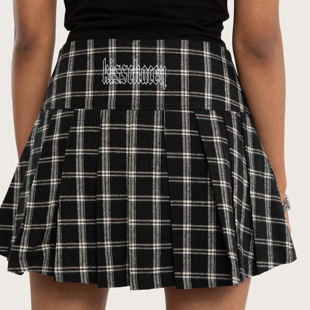 Tempest Pleated Skirt Black/White Check