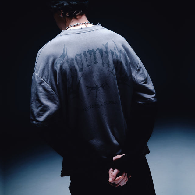 Days Loopback Longsleeve Tee Charcoal/Black