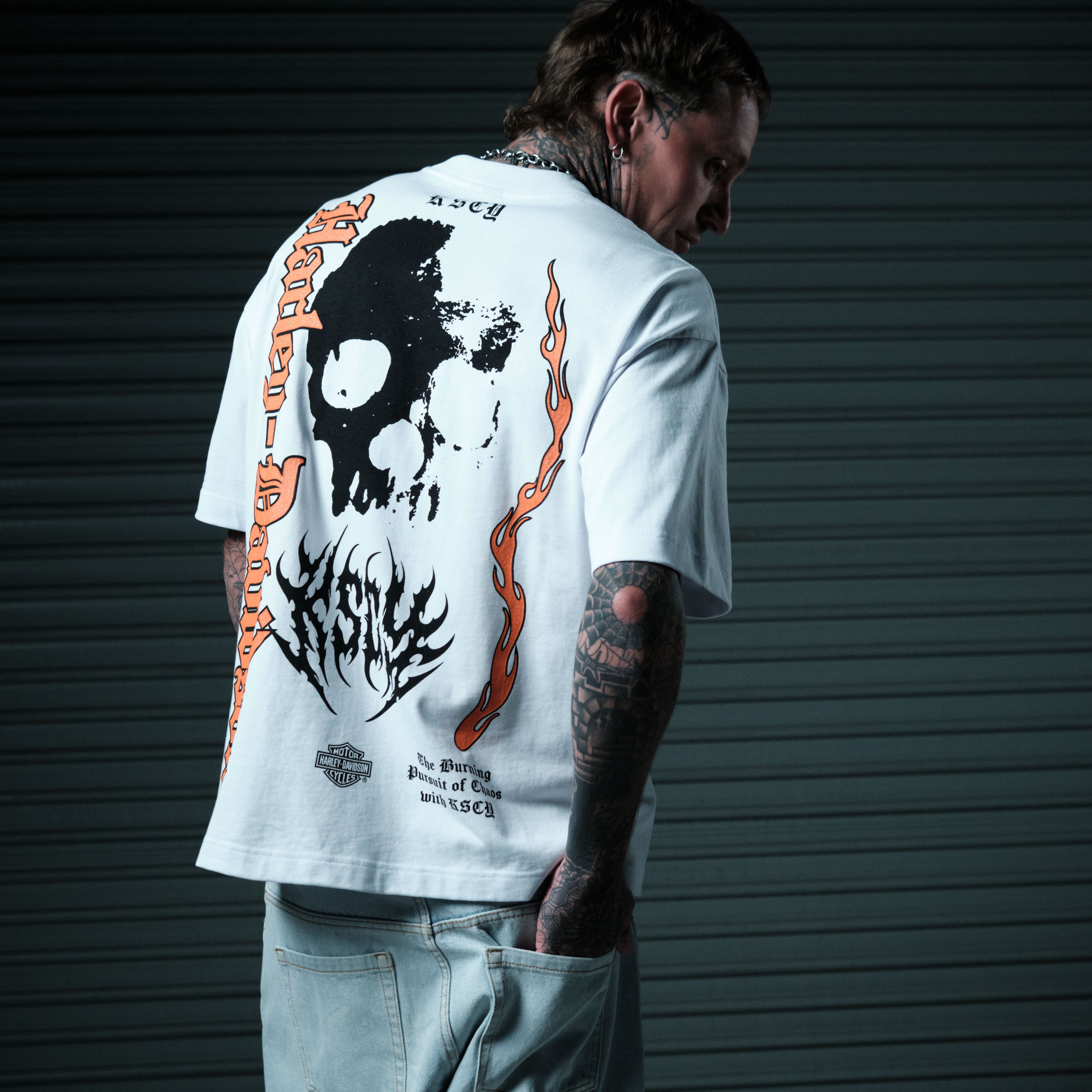 チ*ン様 Harley-Davidson CSweetC Tee Harley-Davidson Burnout Box Fit Tee White | KSCY