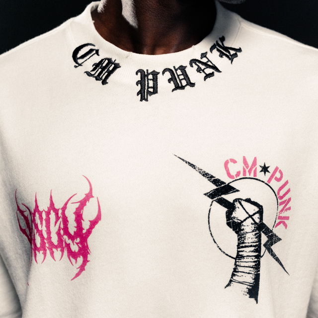 CM Punk Loopback Street Tee Natural White