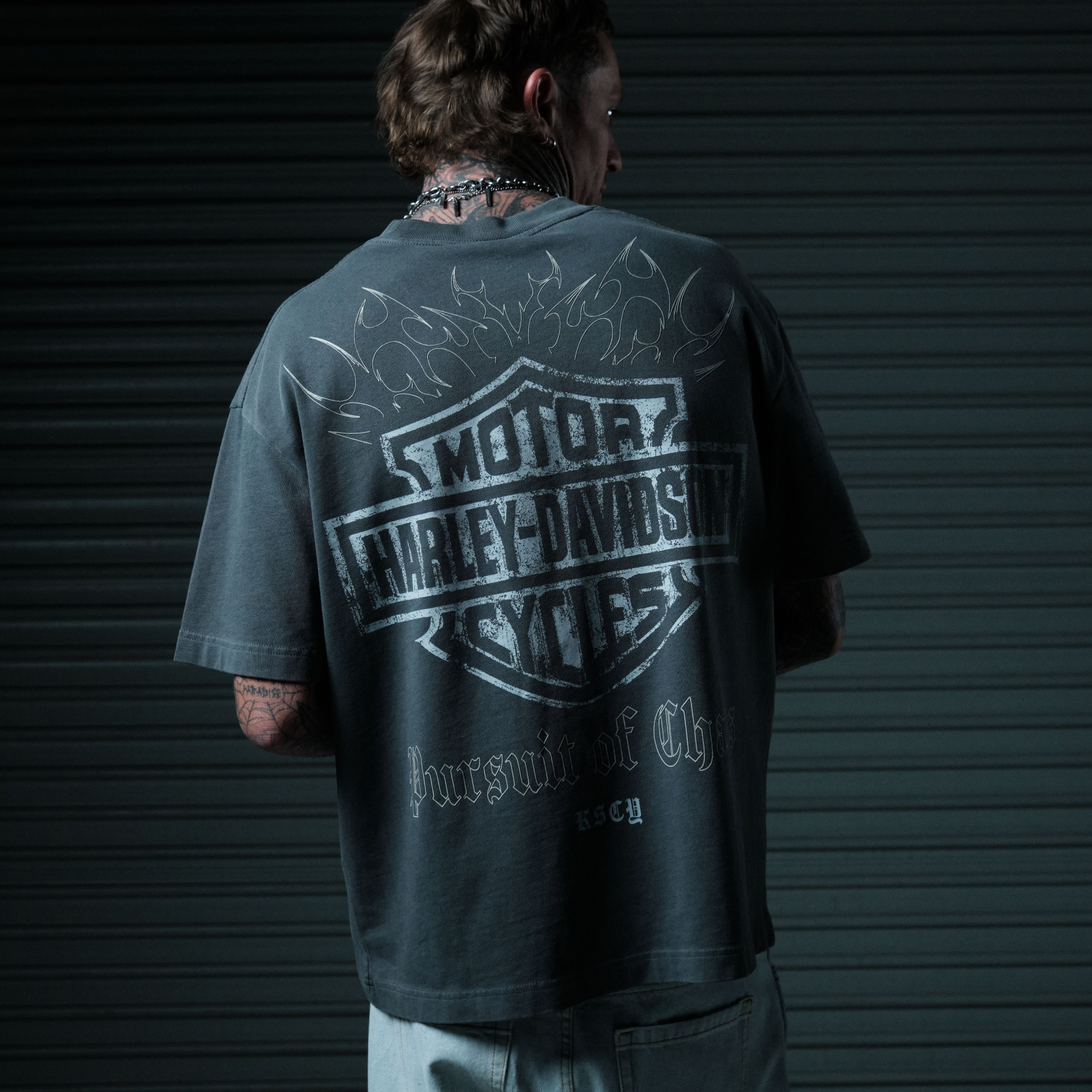 Harley-Davidson Resurgence Box Fit Tee Grey | KSCY