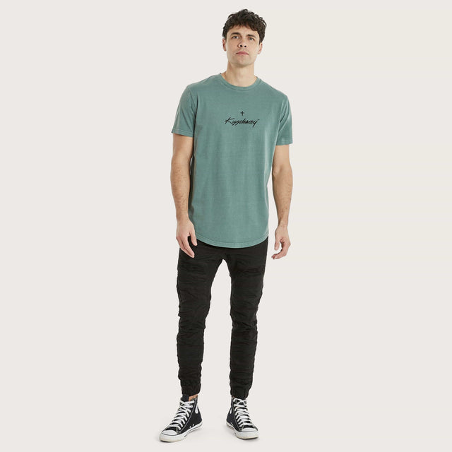Acacia Dual Curved T-Shirt Pigment Silver Pine