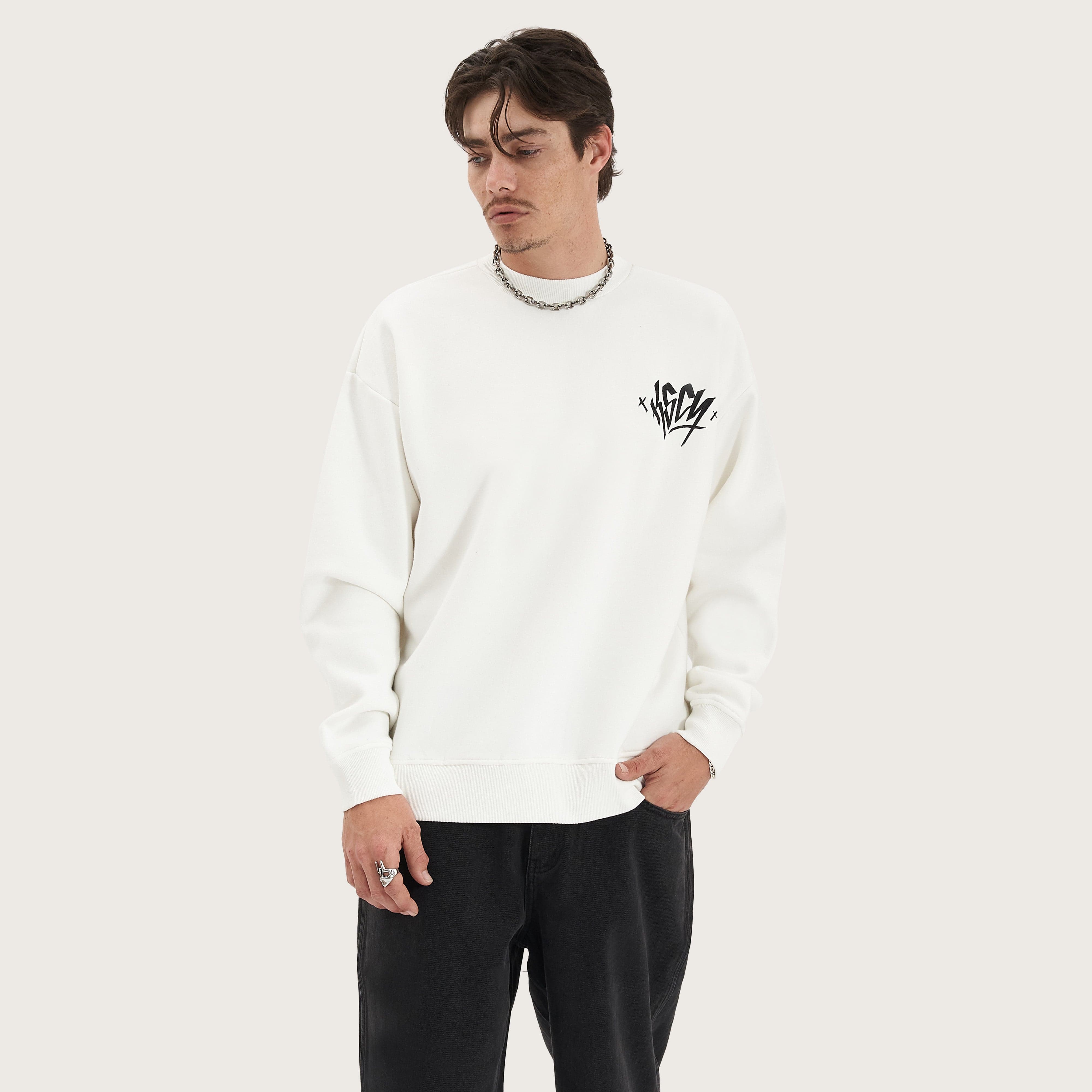 KSCY Arcane Heavy Sweater in Natural White - Kiss Chacey