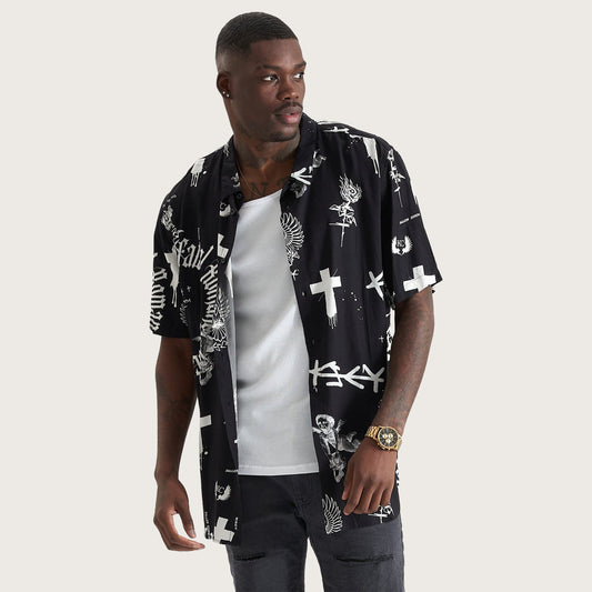 Augur Party Shirt Black/White
