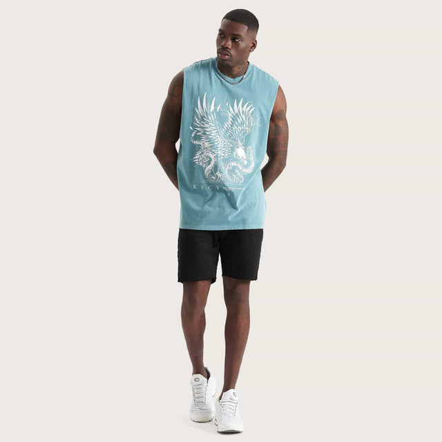 Blessed Relaxed Fit Muscle Tee Pigment Blue