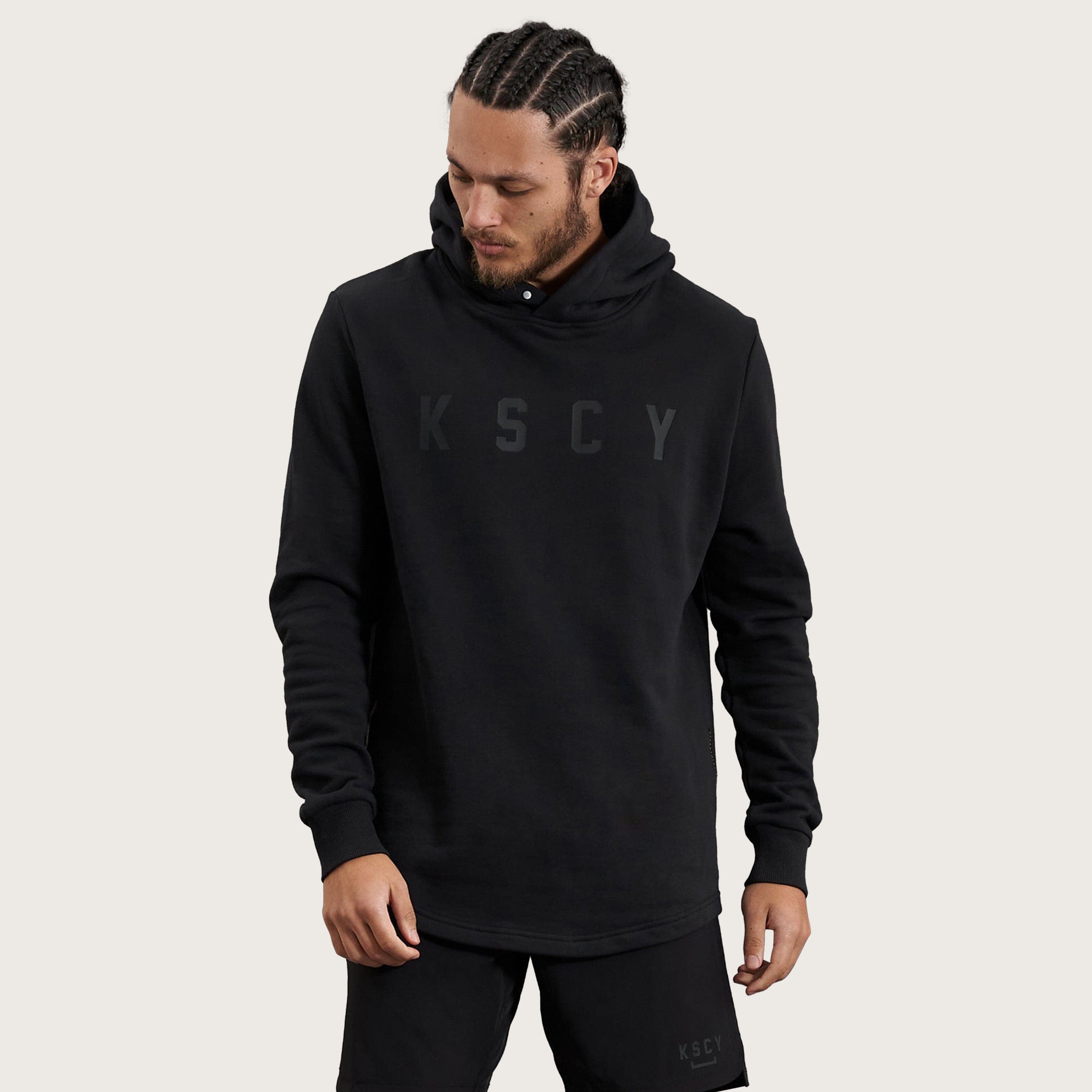 Circuit Curved Hem Hoodie in Jet Black | Kiss Chacey