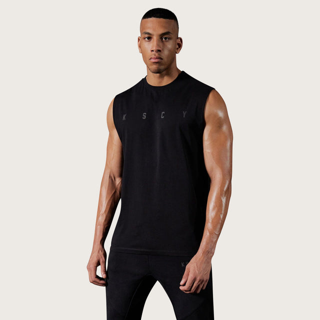 Compound Muscle Tee Split Hem Jet Black