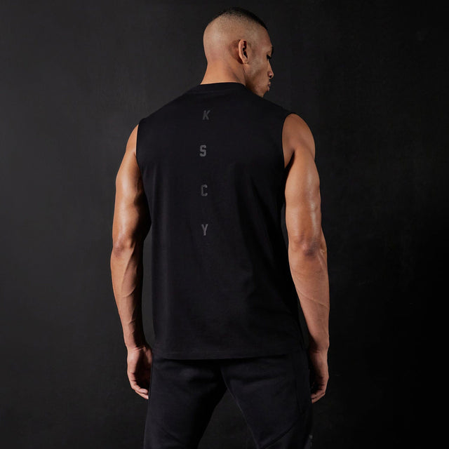 Compound Muscle Tee Split Hem Jet Black