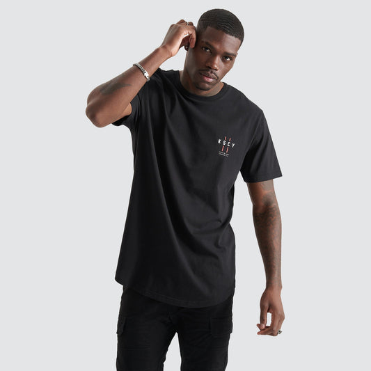 Danes Dual Curved Tee Jet Black