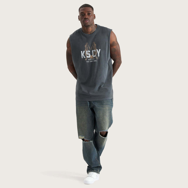 Dominions Relaxed Fit Muscle Tee Pigment Asphalt