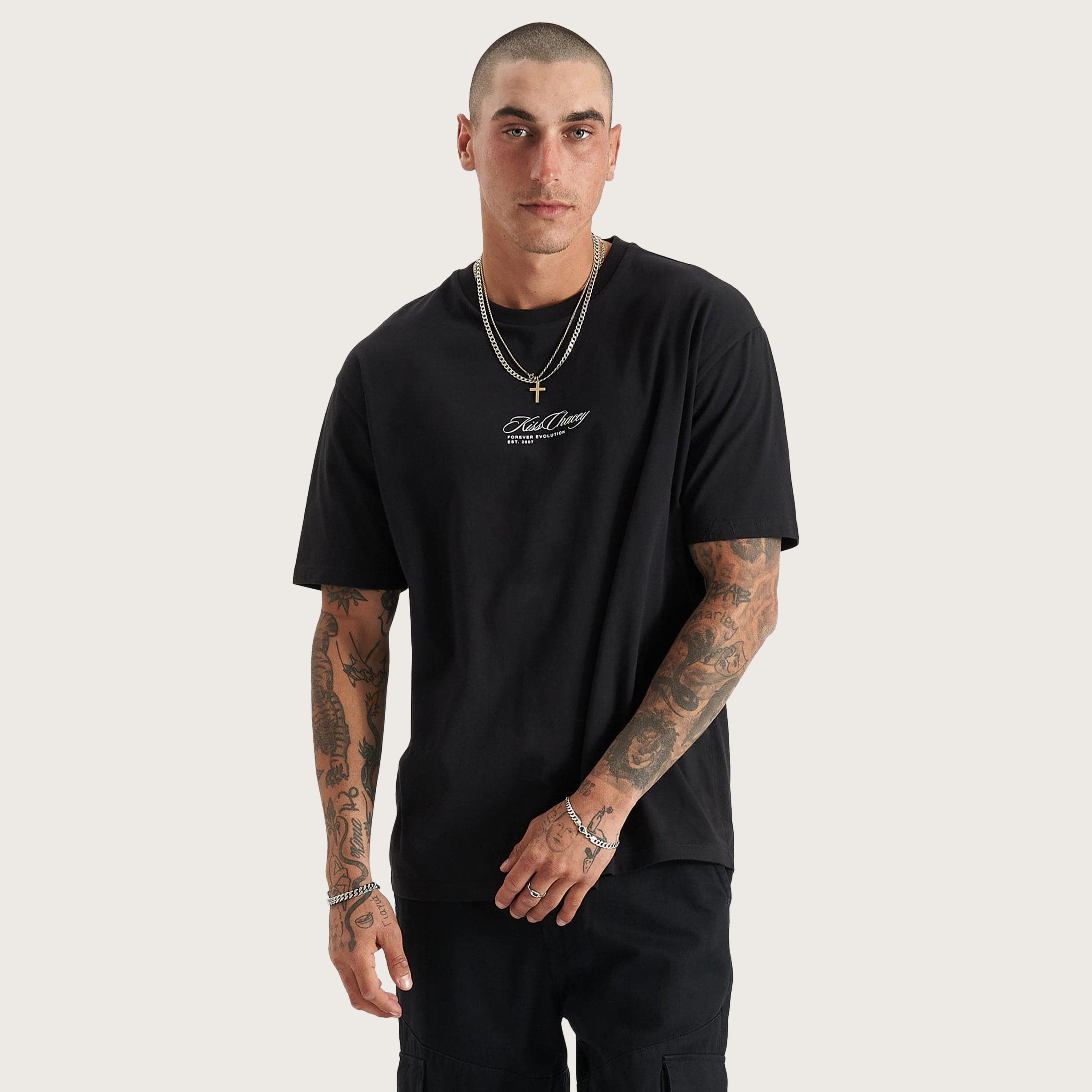 East 7 Heavy Box Fit Tee Jet Black