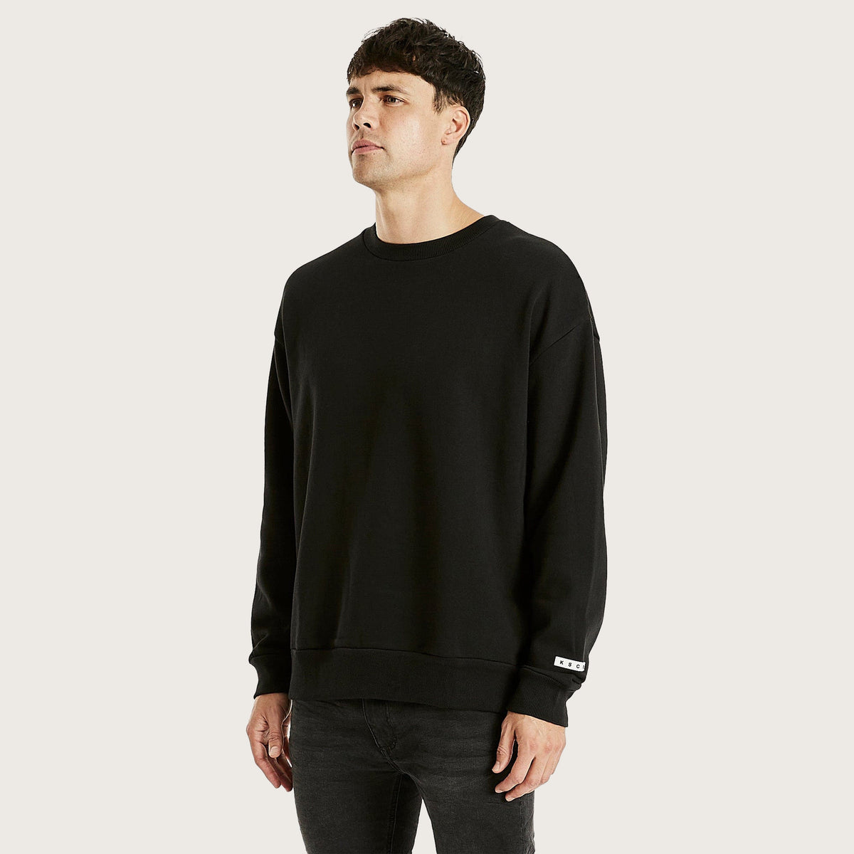 Essentials Crew Neck Jumper Jet Black | KSCY Basic Fleece – Kiss Chacey