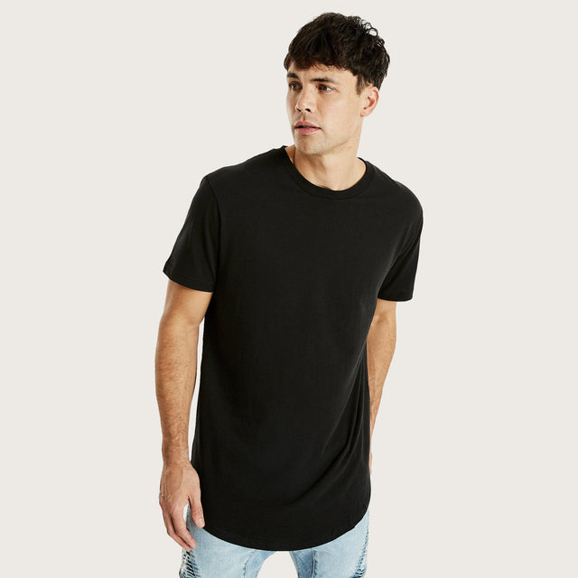 KSCY Basics | The Essentials Dual Curved T-Shirt in Black – Kiss Chacey