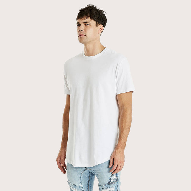 Essentials Dual Curved T-Shirt White