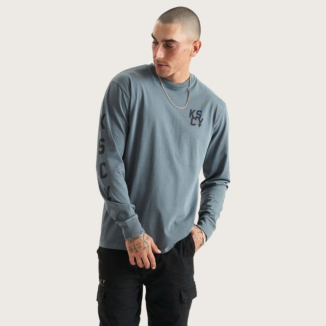 Ever And Done Relaxed Longsleeve Tee Pigment Stormy Weather