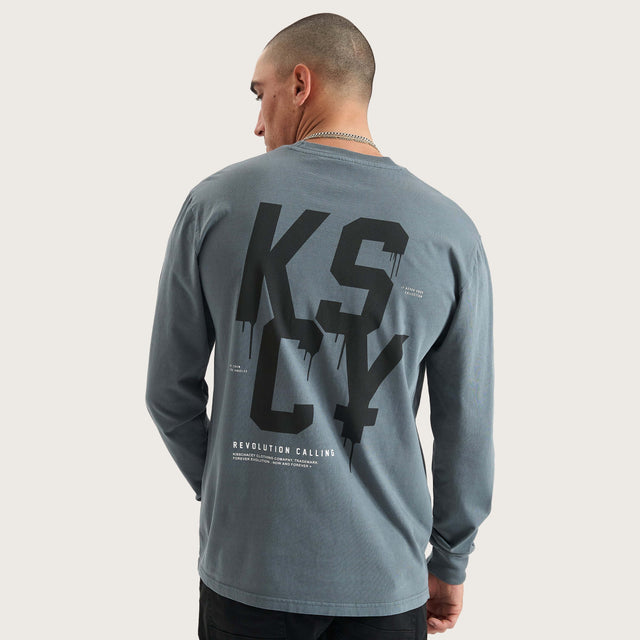 Ever And Done Relaxed Longsleeve Tee Pigment Stormy Weather