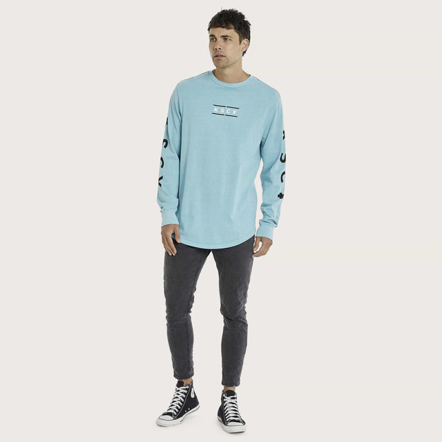 Fractured Dual Curved Long Sleeve T-Shirt Pigment Reef