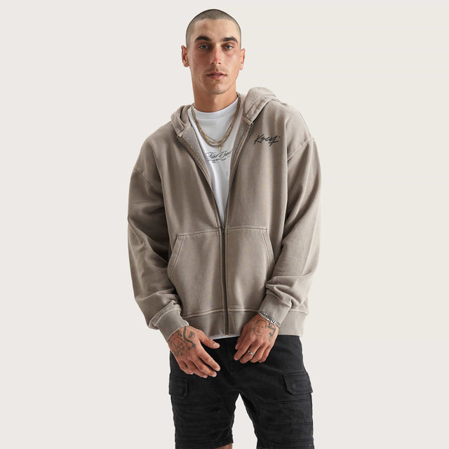 Hedda Relaxed Zip-up Hoodie Pigment Driftwood