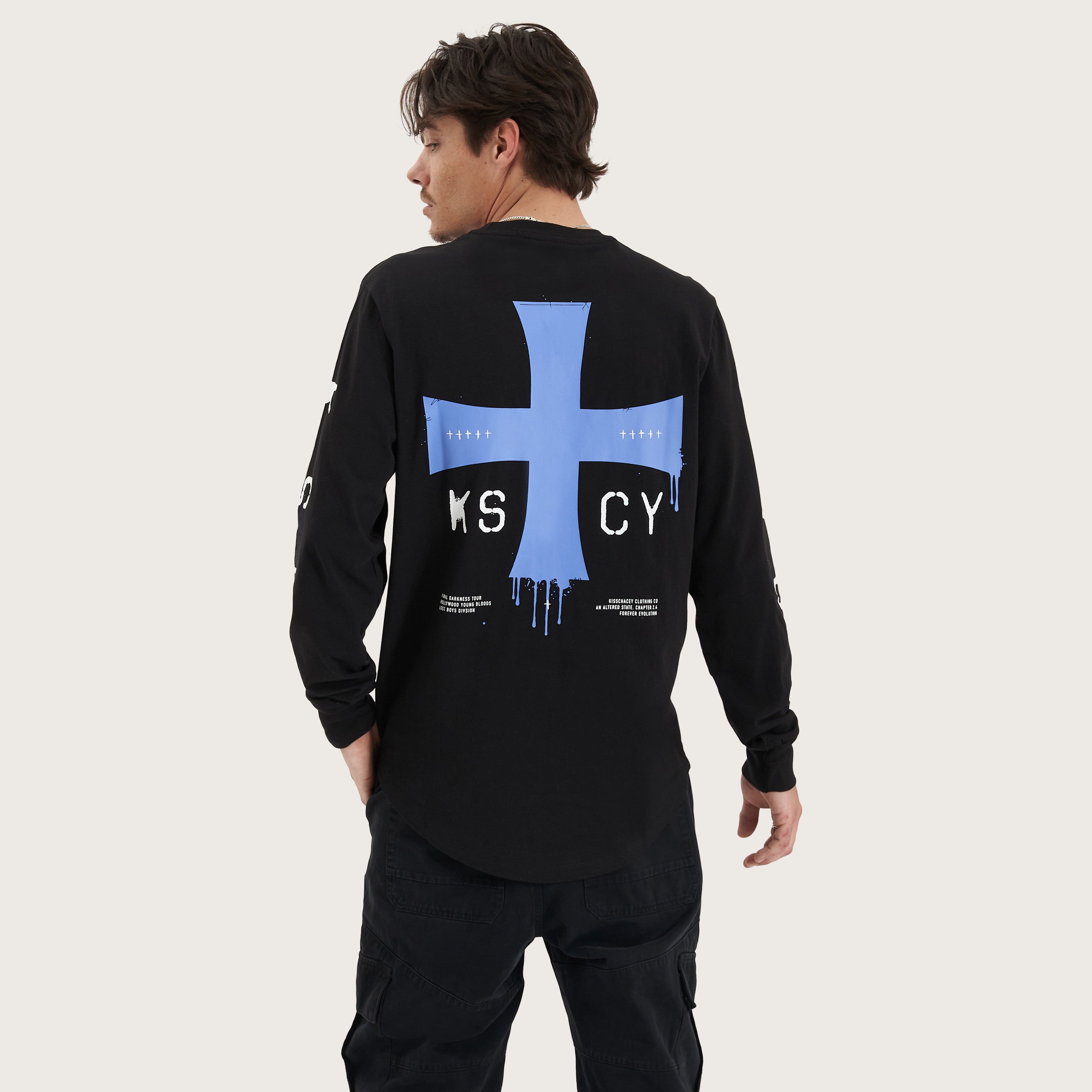 KSCY Horizon Heavy Long Sleeve Tee in Black - Kiss Chacey