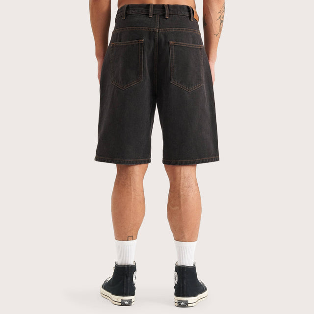 Hyson Baggy Denim Jorts Washed Black