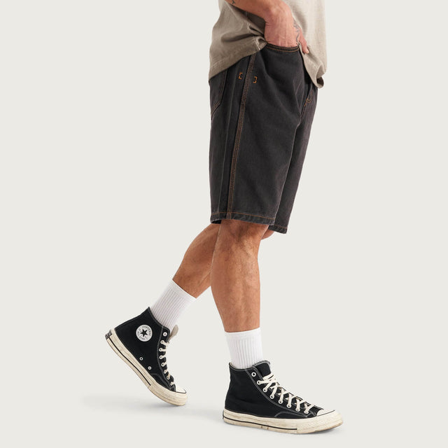 Hyson Baggy Denim Jorts Washed Black