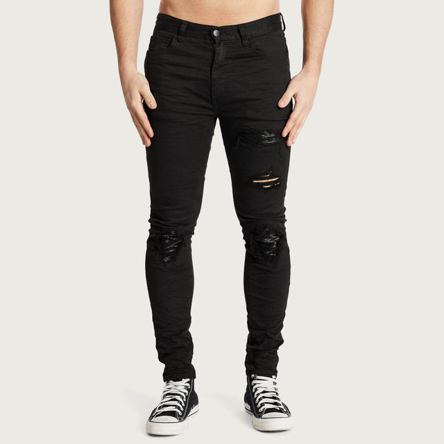 K1 MX Super Skinny Jeans Jet Black