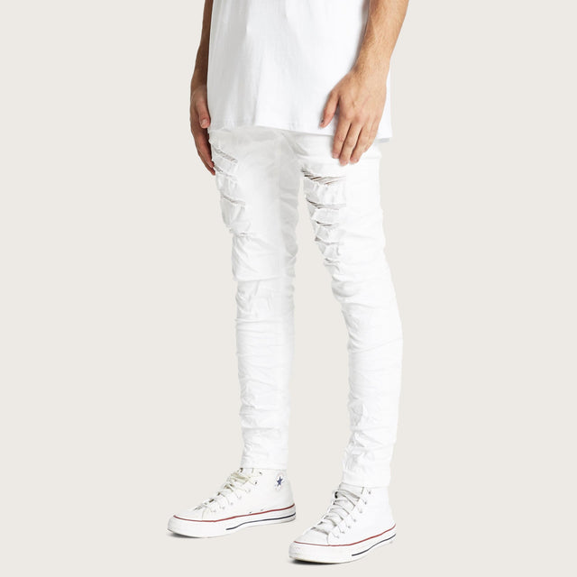 K1 Super Skinny Fit Jean Destroyed White