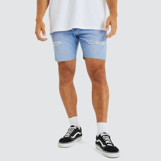 KS2 Denim Short Destroyed Crystal Blue
