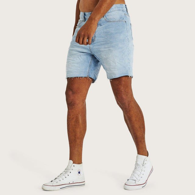 KS5 Slim Denim Shorts Sunbleached Blue