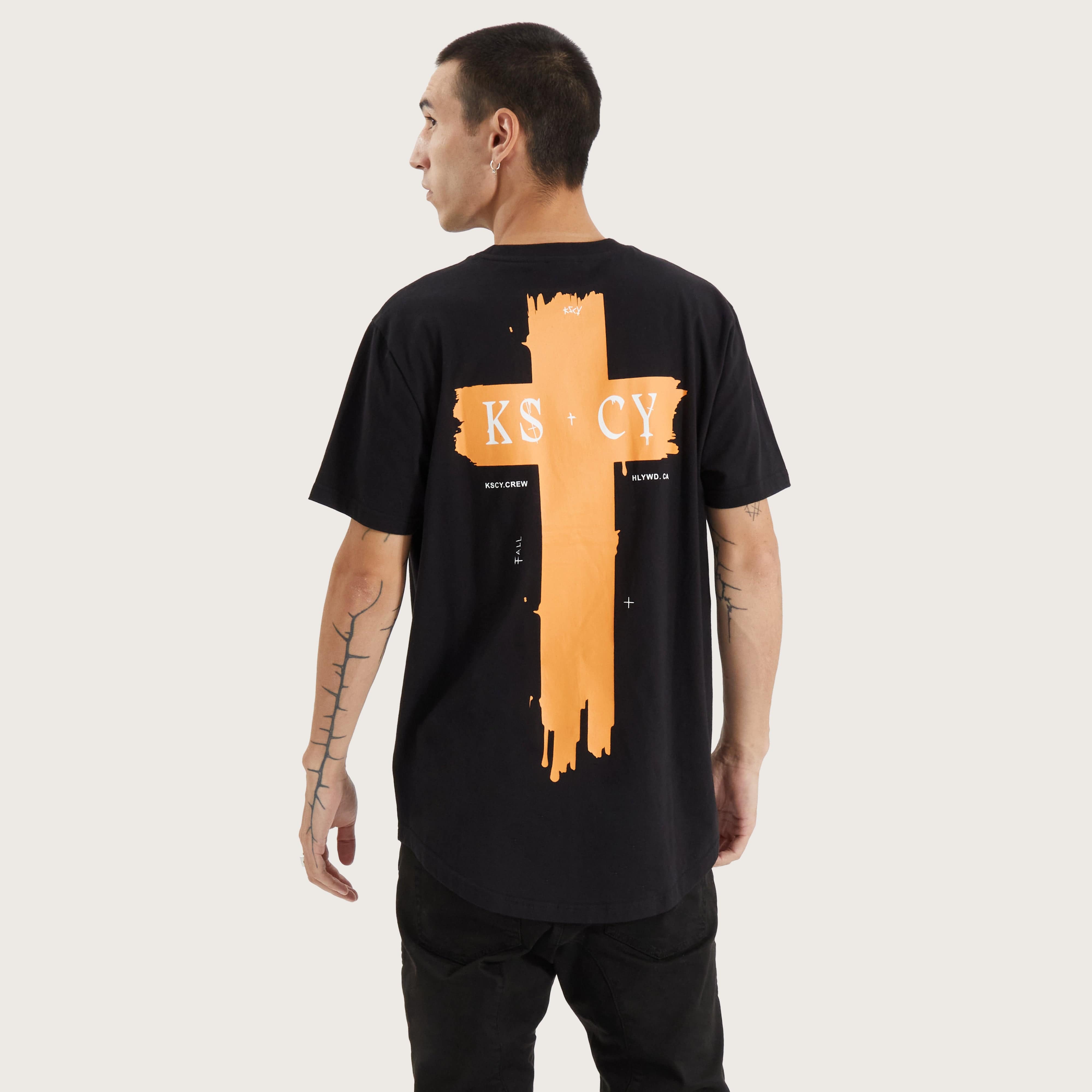 KSCY Leadville Dual Curved Tee in Jet Black - Kiss Chacey