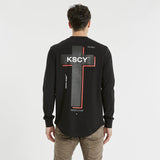 Lively Dual Curved Long Sleeve T-Shirt Jet Black
