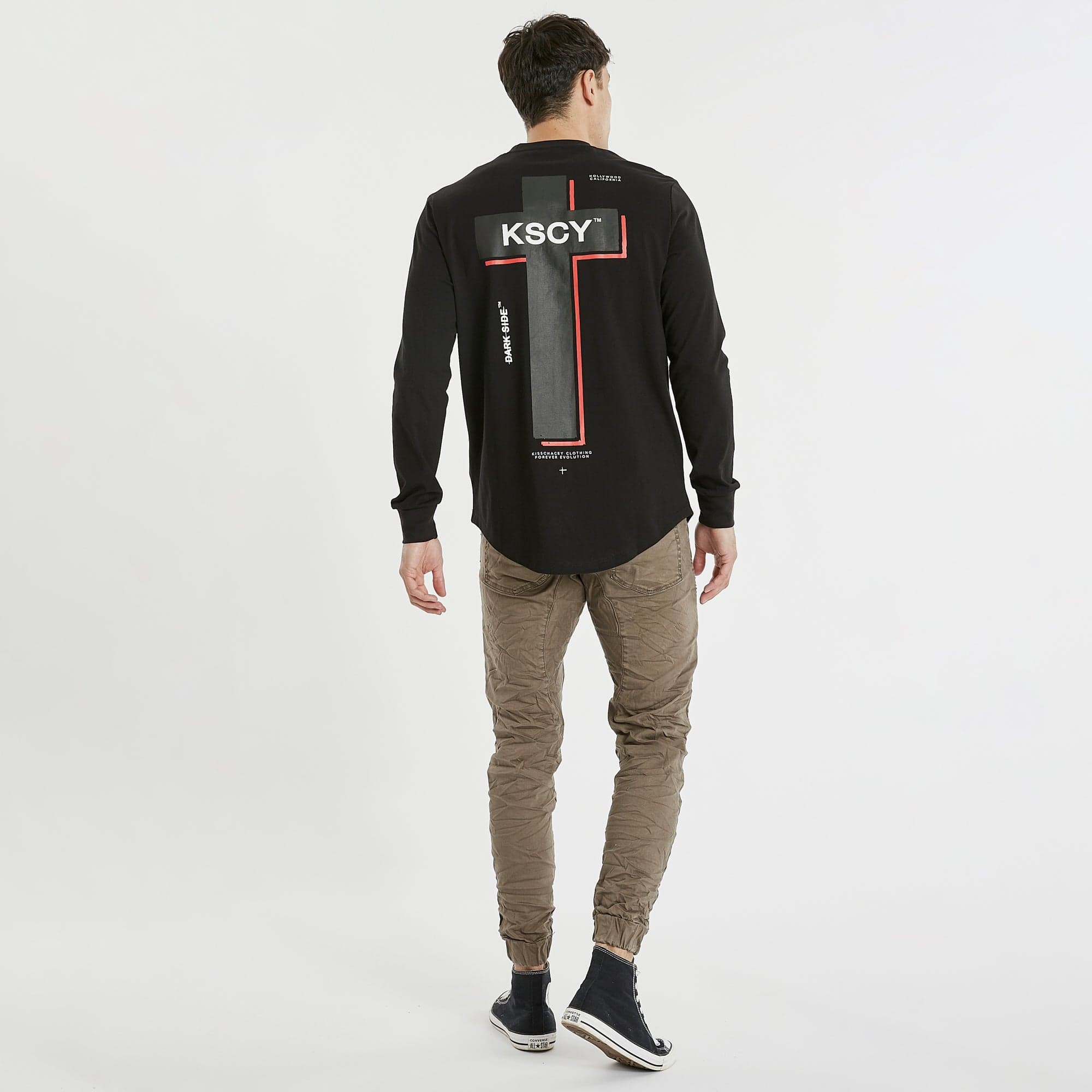 Lively Dual Curved Long Sleeve T-Shirt Jet Black