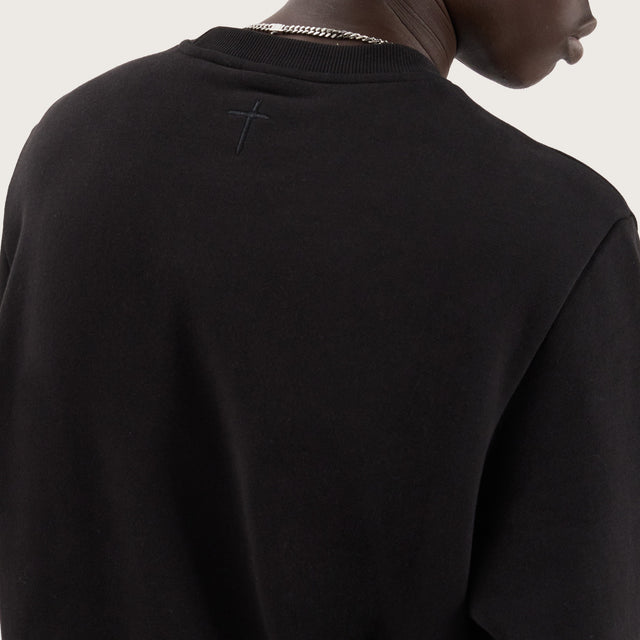 Miles Dual Curved Sweater Jet Black