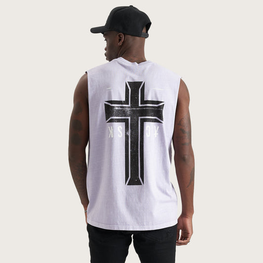 Mortals Relaxed Fit Muscle Tee Pigment Cosmic Sky
