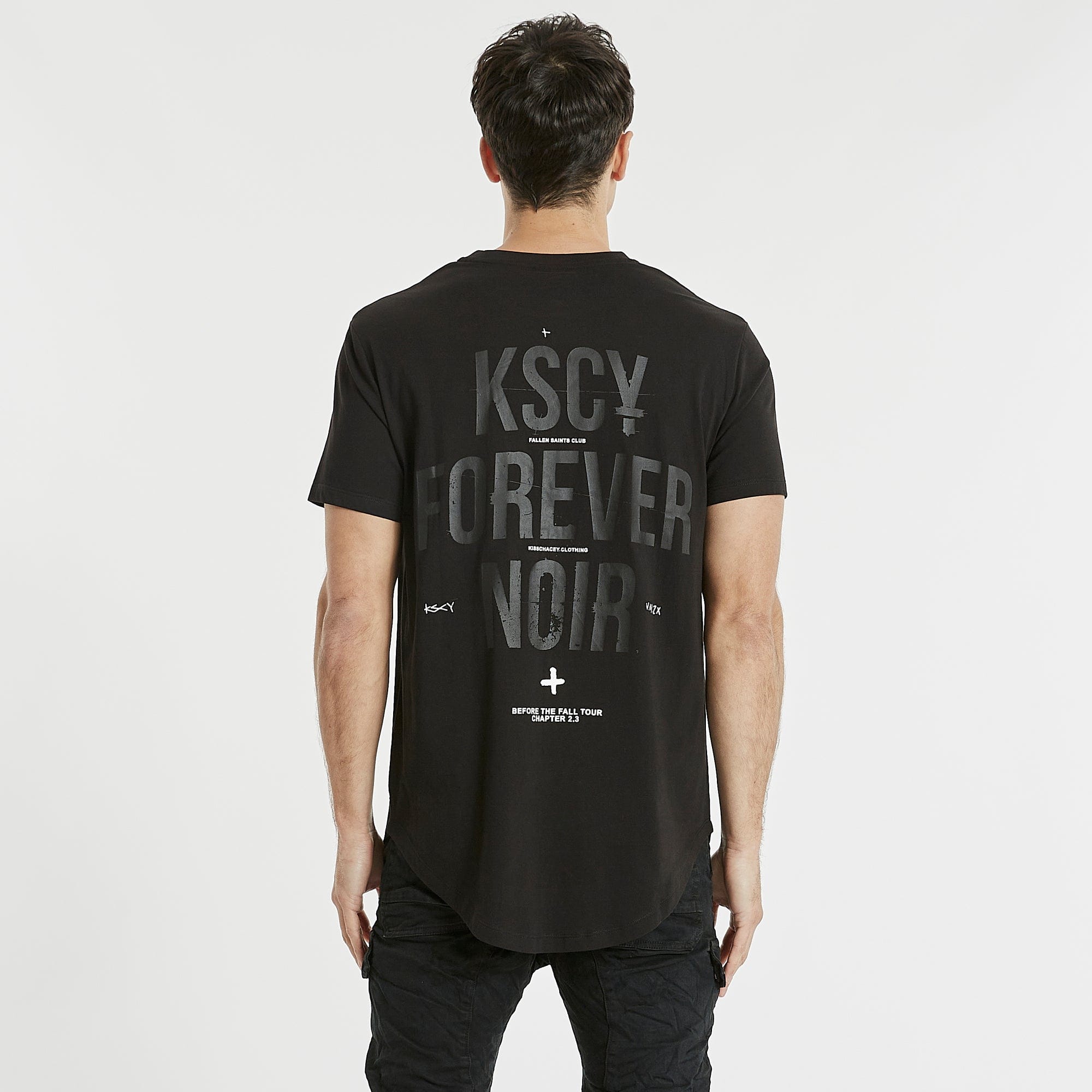 Noir Dual Curved T-Shirt Jet Black