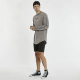 Portal Heavy Dual Curved Long Sleeve T-Shirt Pigment Iron