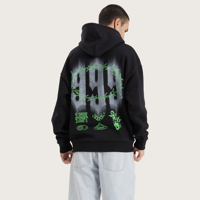 Prison Heavy Oversized Hoodie Jet Black