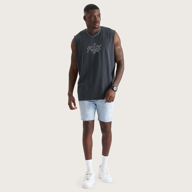 Restrain Relaxed Fit Muscle Tee Pigment Black