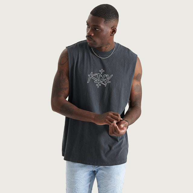 Restrain Relaxed Fit Muscle Tee Pigment Black