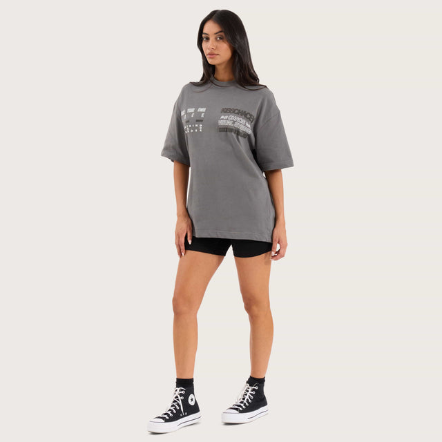 Stacker Street Tee Charcoal