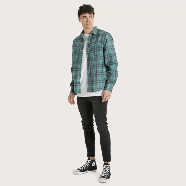 Trusted Casual Long Sleeve Shirt Silver Pine Check