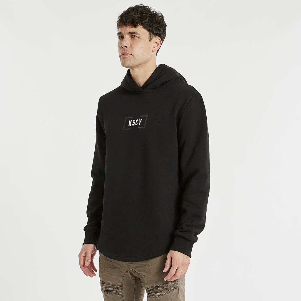 Workshop Hooded Dual Curved Jumper in Jet Black | Kiss Chacey