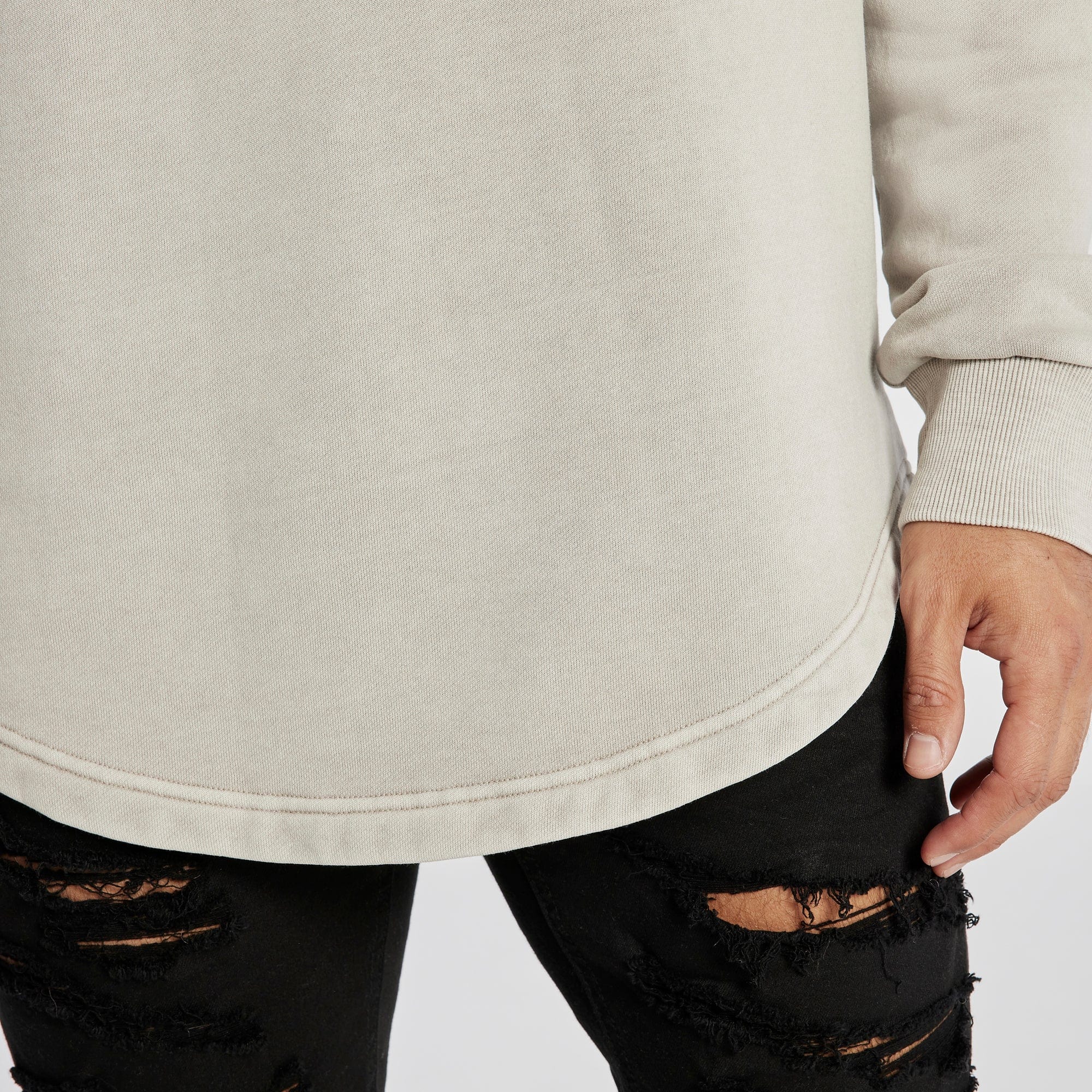 Admit Dual Curved Hoodie Pigment Warm Grey